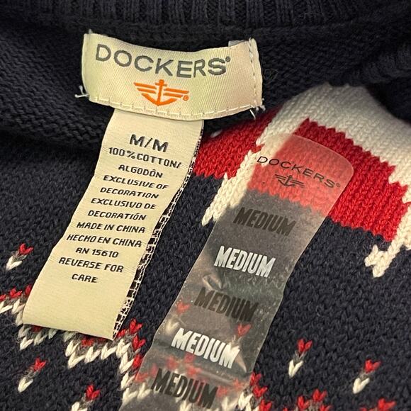 Dockers Winter Ski Holiday Ugly Christmas Sweater Size Med NWT - Picture 3 of 3